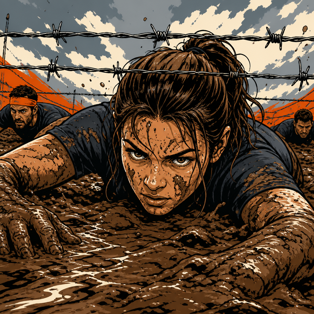 Mud crawl comic illustration